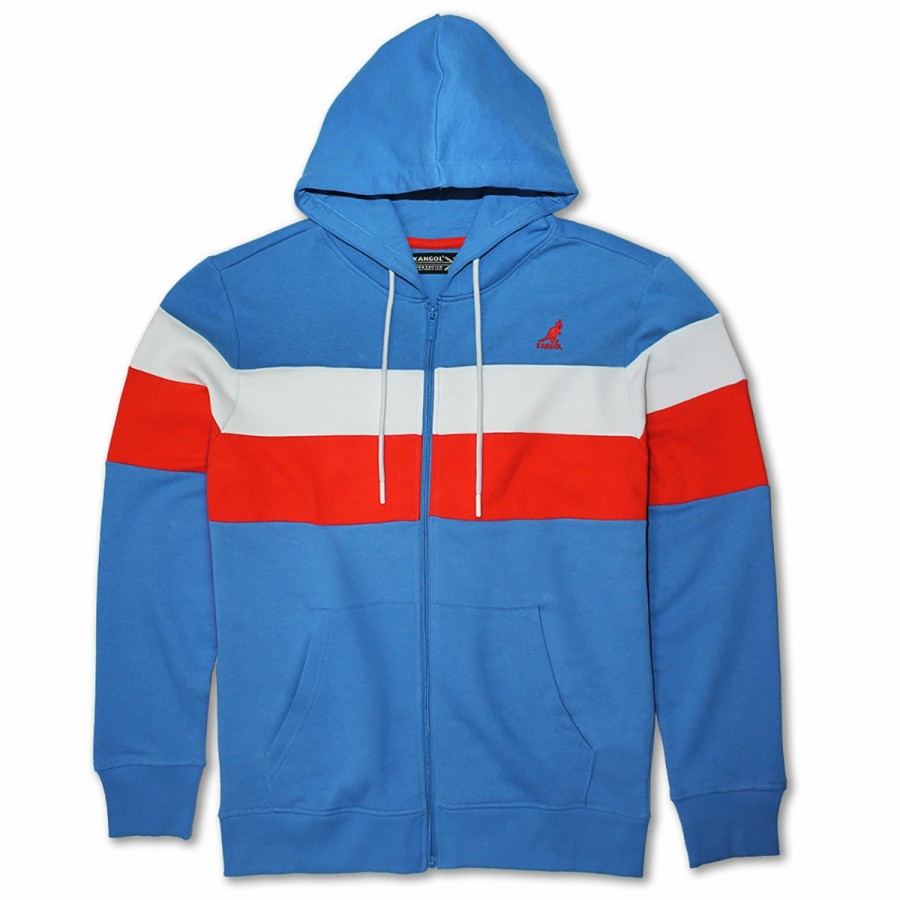 Clothing & Accessories Kangol | Color Stripe Zip Hoodie