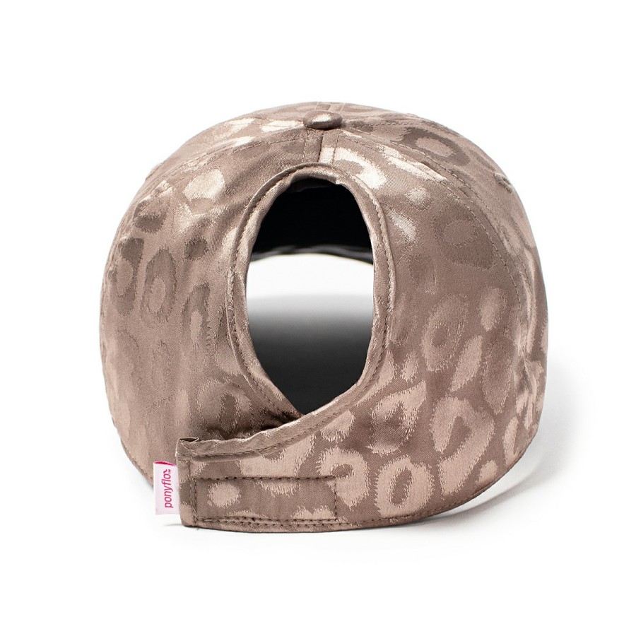 Women'S David & Young Baseball Caps | Val Leopard Active Ponyflo Baseball Cap Taupe