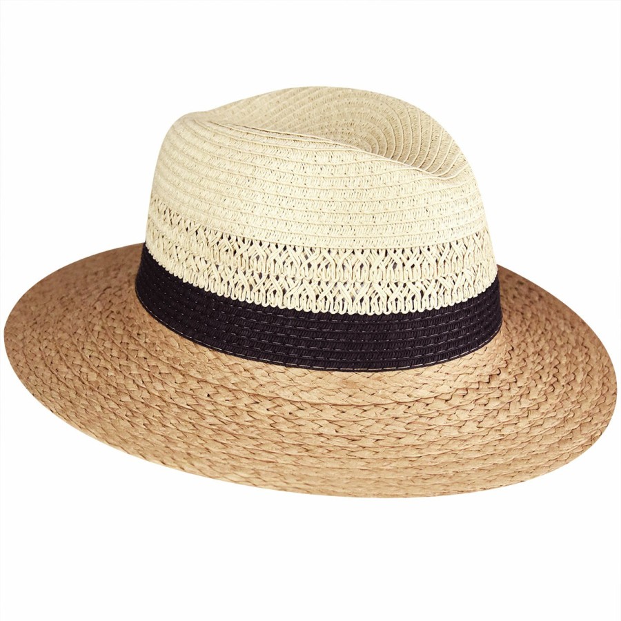 Women'S David & Young Fedoras | Mixed Straw Braided Fedora