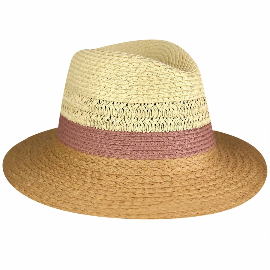 Women'S David & Young Fedoras | Mixed Straw Braided Fedora