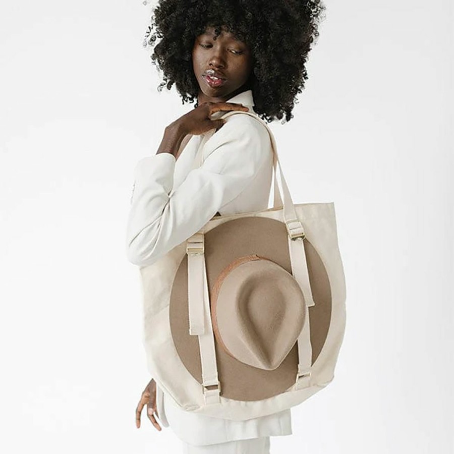 Clothing & Accessories Gigi Pip | Canvas Hat Carrying Tote Natural