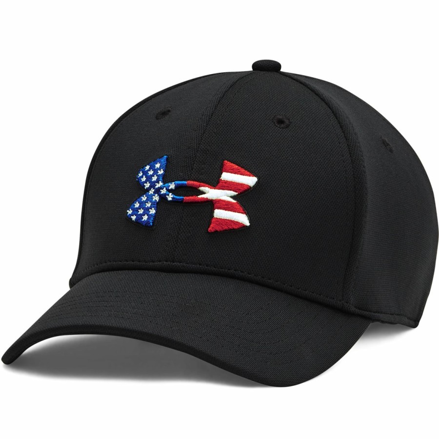 Men'S Under Armour Baseball Caps | Ua Freedom Blitzing Hat Black/Black/Red