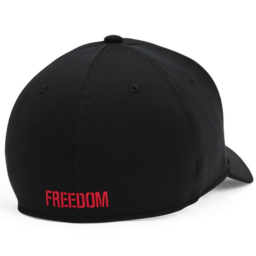 Men'S Under Armour Baseball Caps | Ua Freedom Blitzing Hat Black/Black/Red