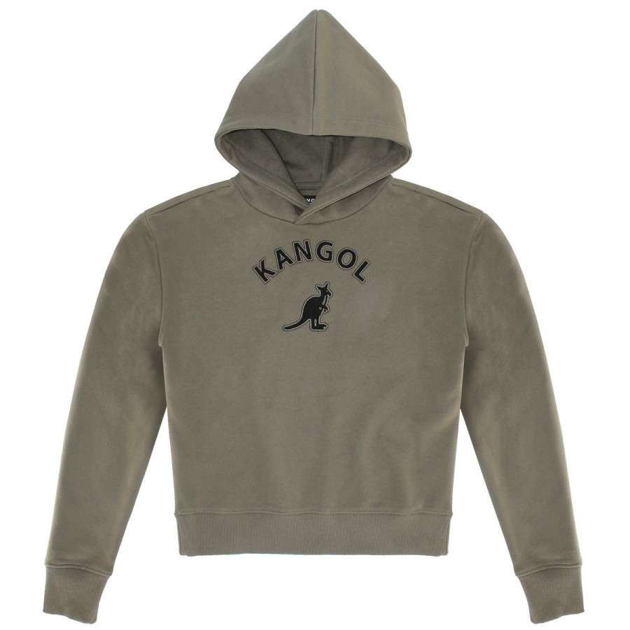 Clothing & Accessories Kangol | Women'S Sueded Crop Hoodie