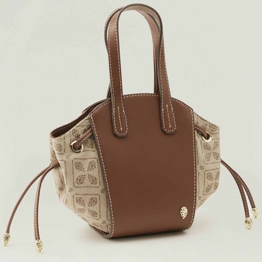 Clothing & Accessories Helen Kaminski | Piaf Tote Mini Jacquard Latte/Cuoio