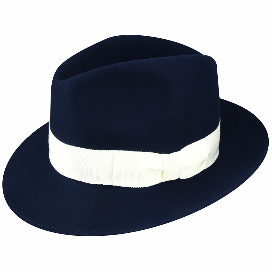 Men'S Bollman Hat Company Fedoras | 1920S Bollman Heritage Collection Fedora Navy