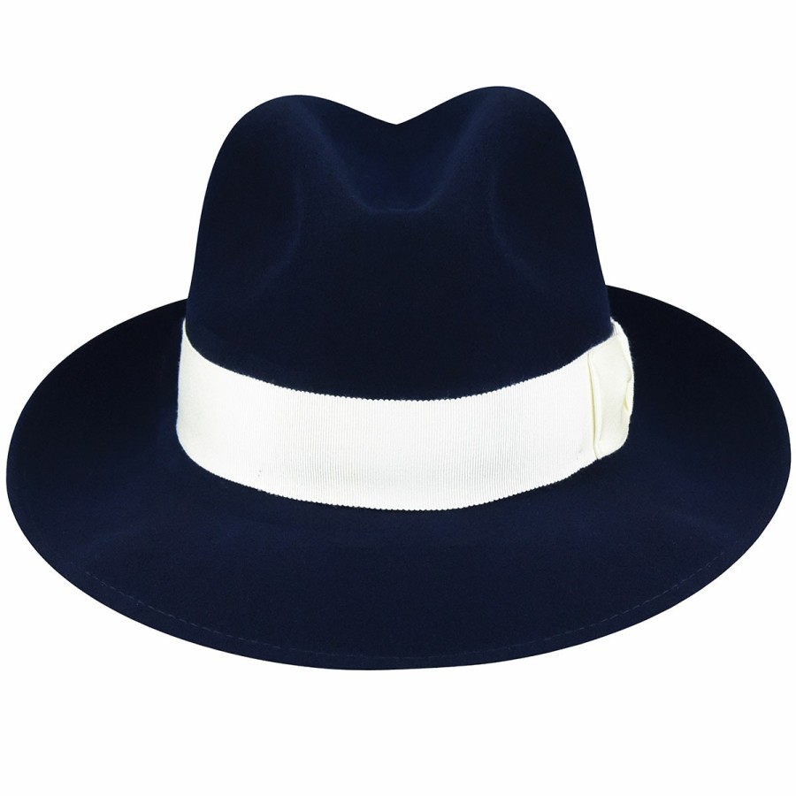 Men'S Bollman Hat Company Fedoras | 1920S Bollman Heritage Collection Fedora Navy