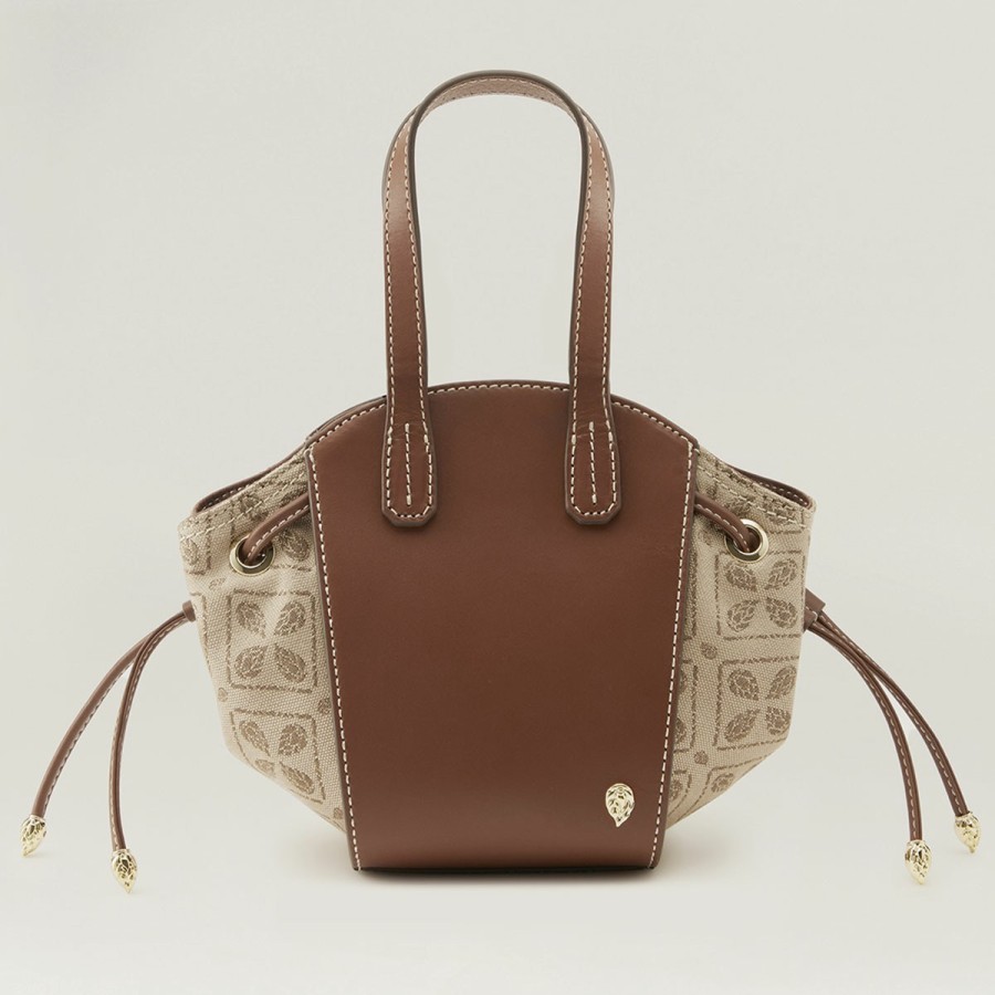 Clothing & Accessories Helen Kaminski | Piaf Tote Mini Jacquard Latte/Cuoio