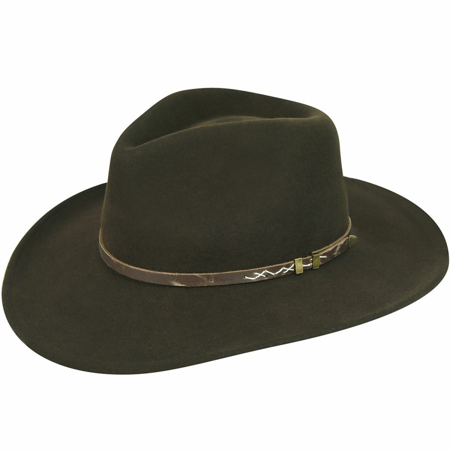 Men'S Wind River Fedoras | Calaway Outback Dark Olive