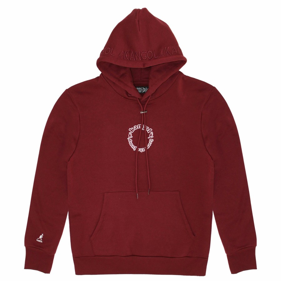 Clothing & Accessories Kangol | Men'S Around The Way Puff Graphic Hoodie Maroon