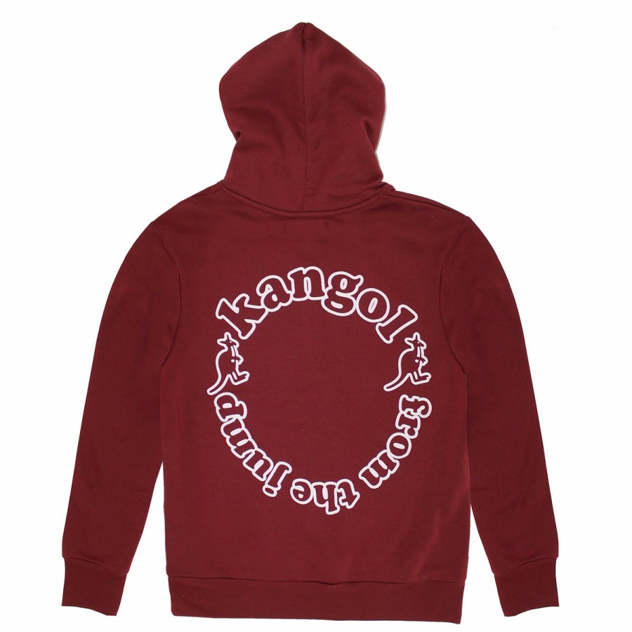 Clothing & Accessories Kangol | Men'S Around The Way Puff Graphic Hoodie Maroon