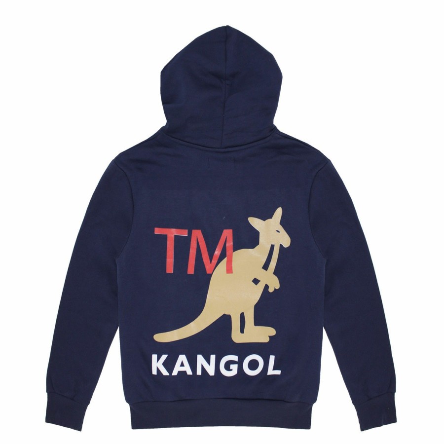 Clothing & Accessories Kangol | Men'S Oversized Trademark Graphic Hoodie Navy