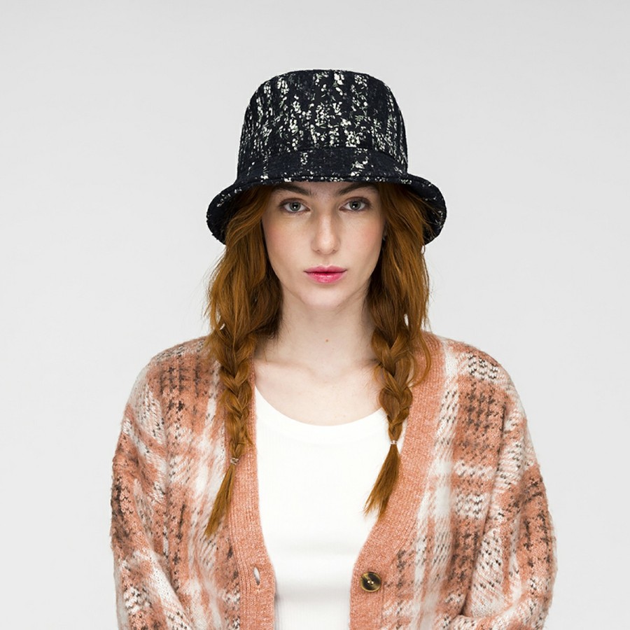 Women'S Kangol Bucket Hats | Needlepunch Floral Bucket Black