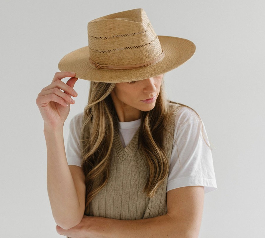 Women'S Gigi Pip Fedoras | Arlo Fedora With Nude Band Honey