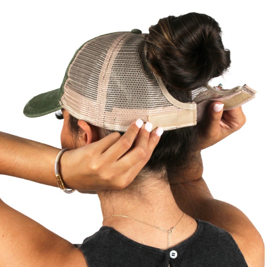 Women'S David & Young Baseball Caps | Wild Mesh Back Ponyflo Baseball Cap Olive