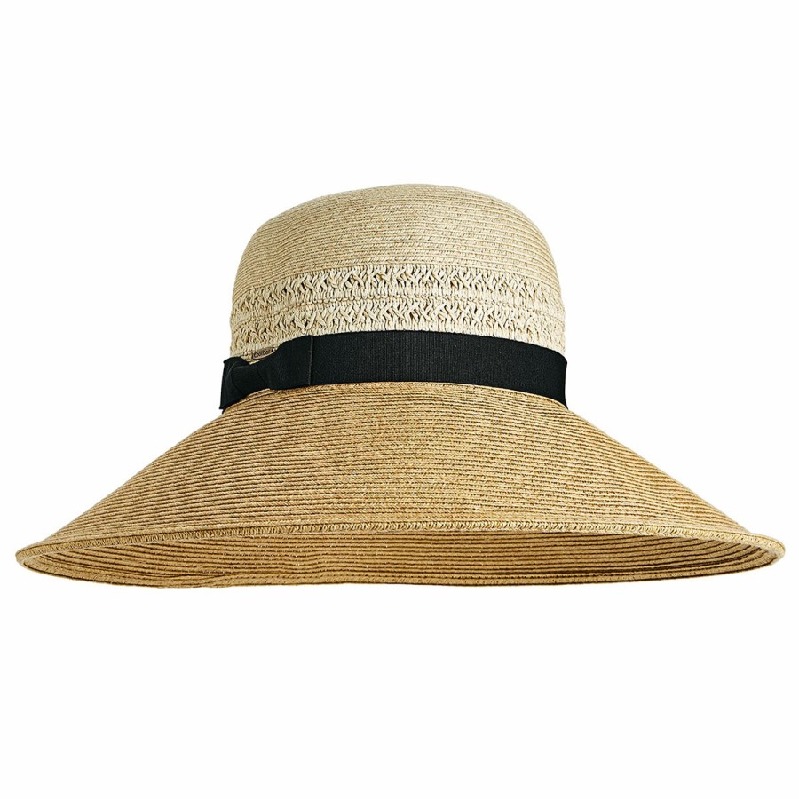 Women'S Coolibar Floppy/Wide Brim Hats | Shannon Wide Brim Beach Hat Natural Colorblock