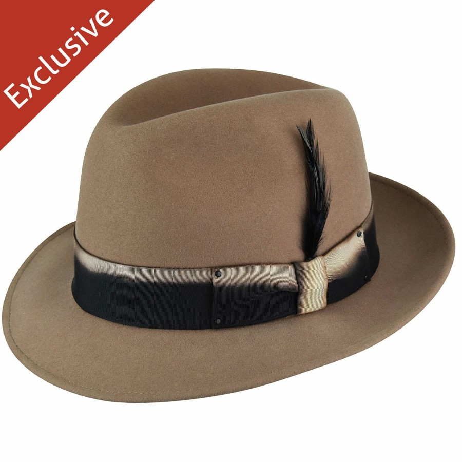 Men'S Bollman Hat Company Fedoras | Walter R. Fedora - Exclusive Camel