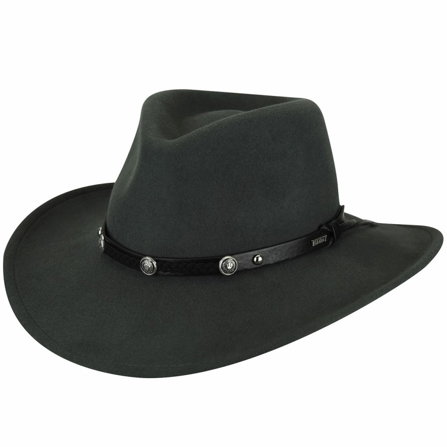 Men'S Eddy Bros. Outback Hats | Wild Flush Outback Dark Grey