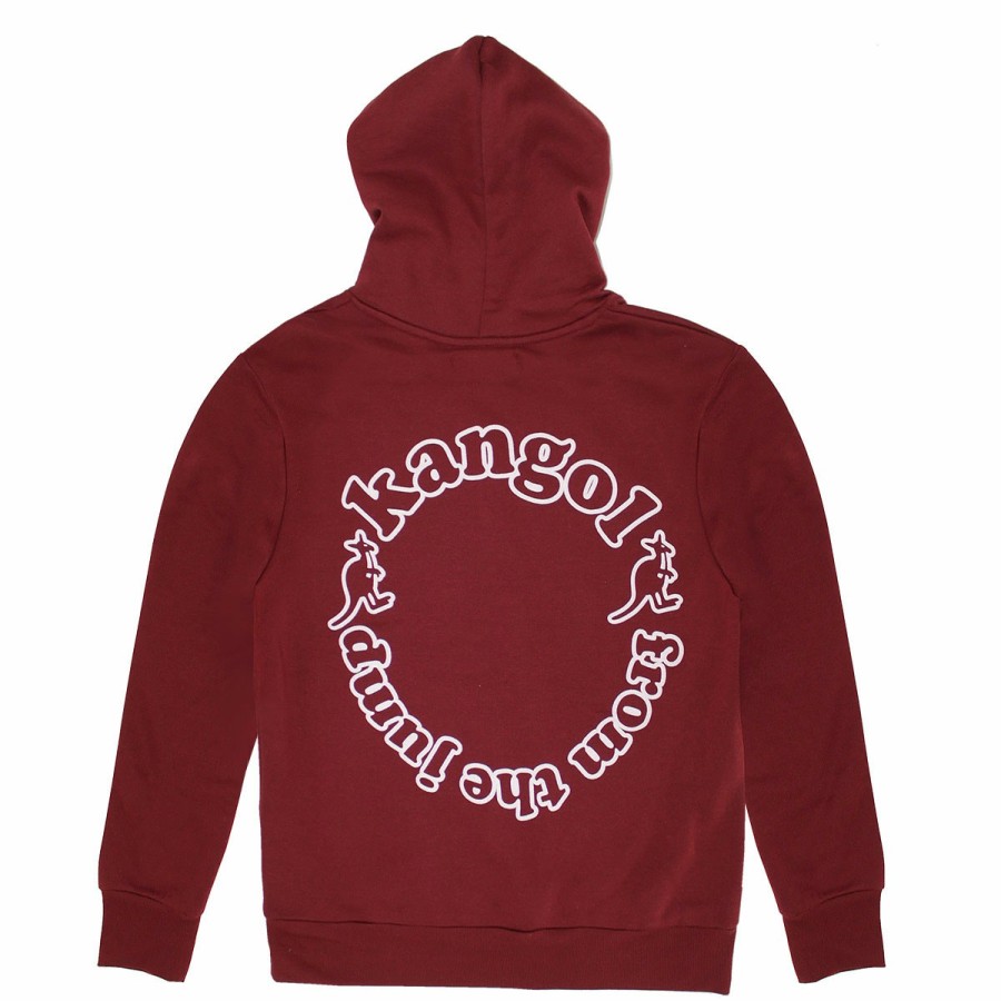 Clothing & Accessories Kangol | Men'S Around The Way Puff Graphic Hoodie Maroon