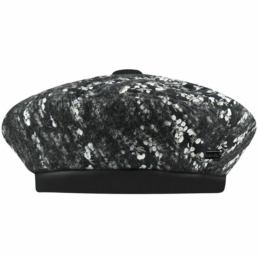 Women'S Kangol Berets | Needlepunch Floral Beret Black