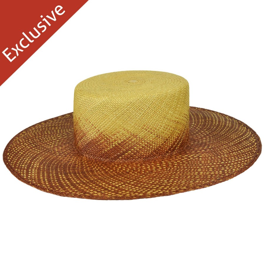 Women'S Bollman Hat Company Boaters | Linda I. Boater - Exclusive Sepia/Natural