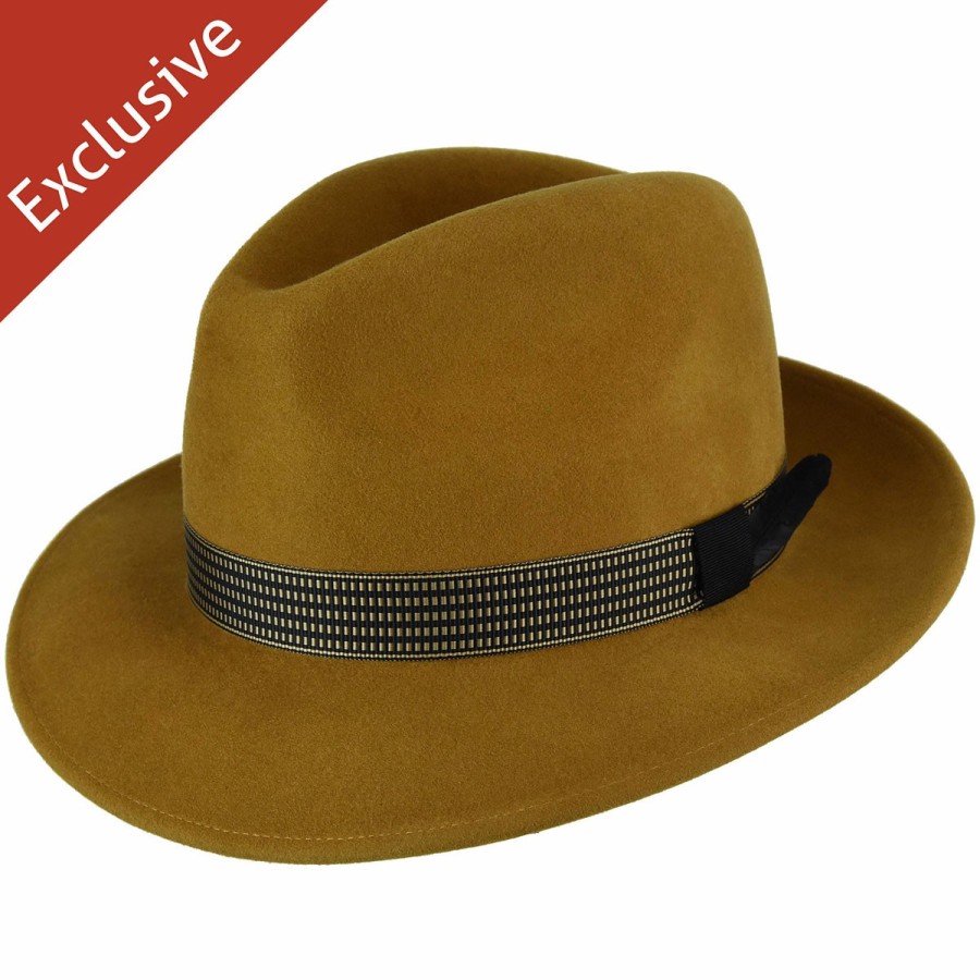 Men'S Bollman Hat Company Fedoras | Anthony L. Fedora - Exclusive Carmel